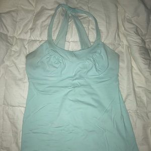 Lululemon blue strappy tank top with built in bra
